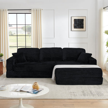 Modern Minimalist L Shape Modular Sectional Sofa, Couch