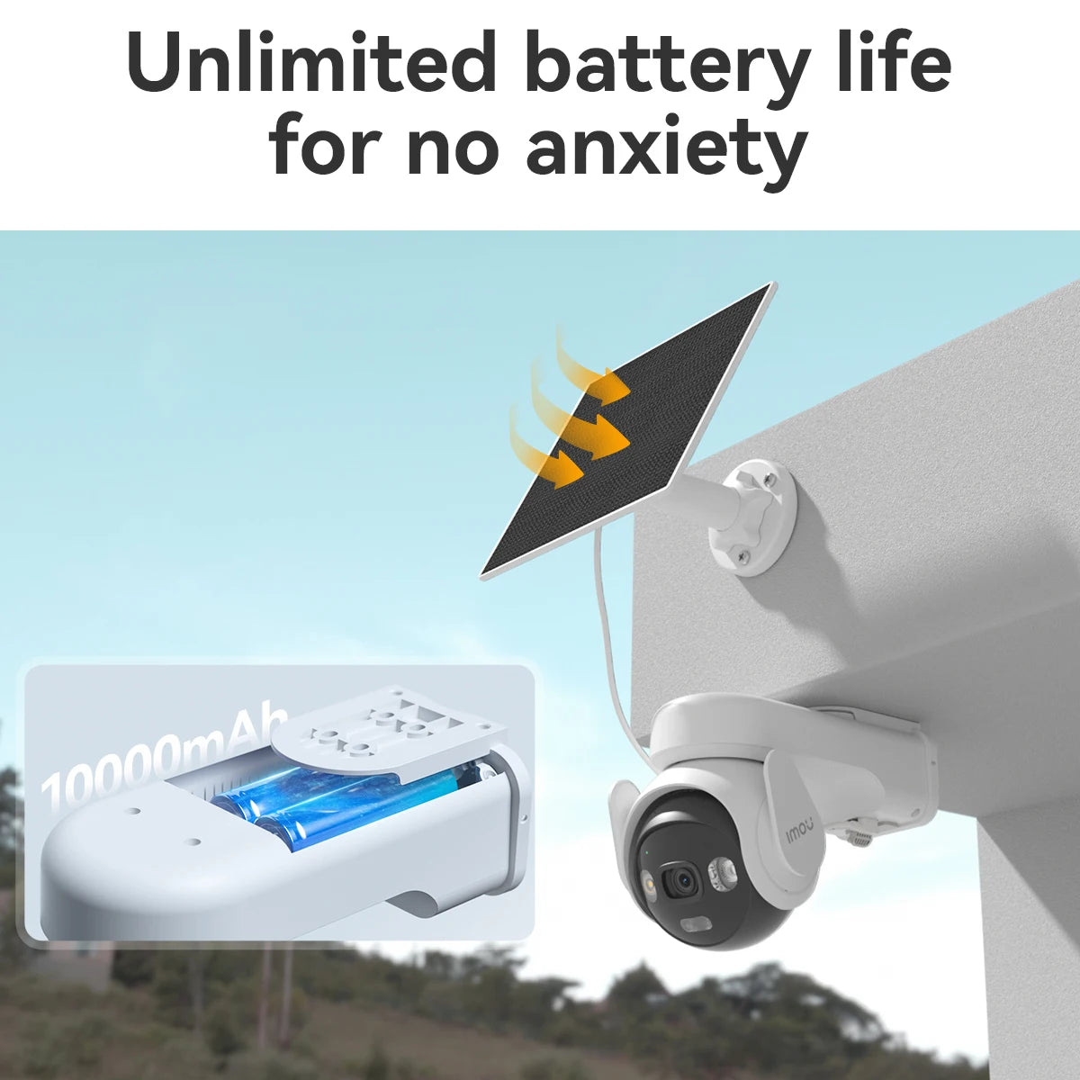 IMOU AOV PT 5MP with Solar Panel 360° PTZ Outdoor Security Camera 4G LTE Wifi Network 10000Mah Battery Auto Tracking IP Camera