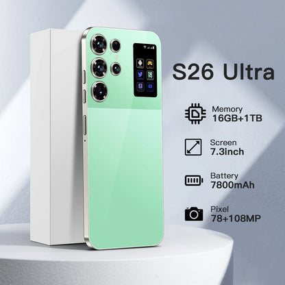2025 New Original S26 Ultra 5G Smartphone 7.3 Inch HD 16GB+1TB Dual Card Unlocked Android 14.0 Deca Core Global Version Spanish