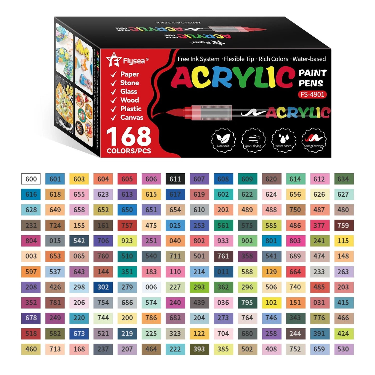 Acrylic Paint Brush Marker Set – Soft Brush Tip with Automatic Ink Control | Paint Pens for Wood, Stone, Glass, Canvas & Fabric