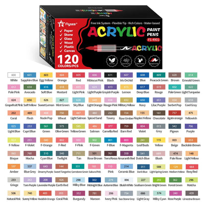 Acrylic Paint Brush Marker Set – Soft Brush Tip with Automatic Ink Control | Paint Pens for Wood, Stone, Glass, Canvas & Fabric