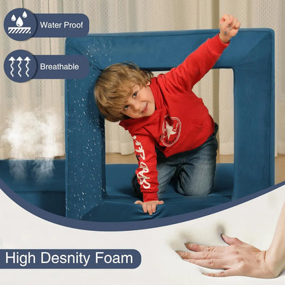 22-Piece Modular Kids Play Couch — Convertible Toddler Foam Sofa for Playroom, Bedroom & Living Room, Buildable Play Blocks for Imaginative Play