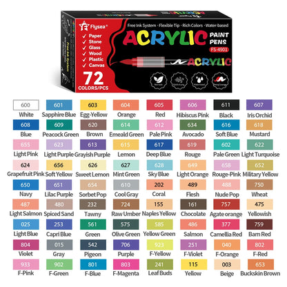 Acrylic Paint Brush Marker Set – Soft Brush Tip with Automatic Ink Control | Paint Pens for Wood, Stone, Glass, Canvas & Fabric