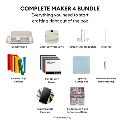 Cricut Maker 4 Cutting Machine with Easypress 3 Heat Press and Materials Bundle