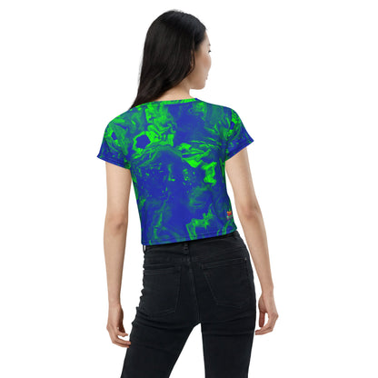Color Grim Woman's Crop Top Tee For EDM Rave Festival Outfit Clothing