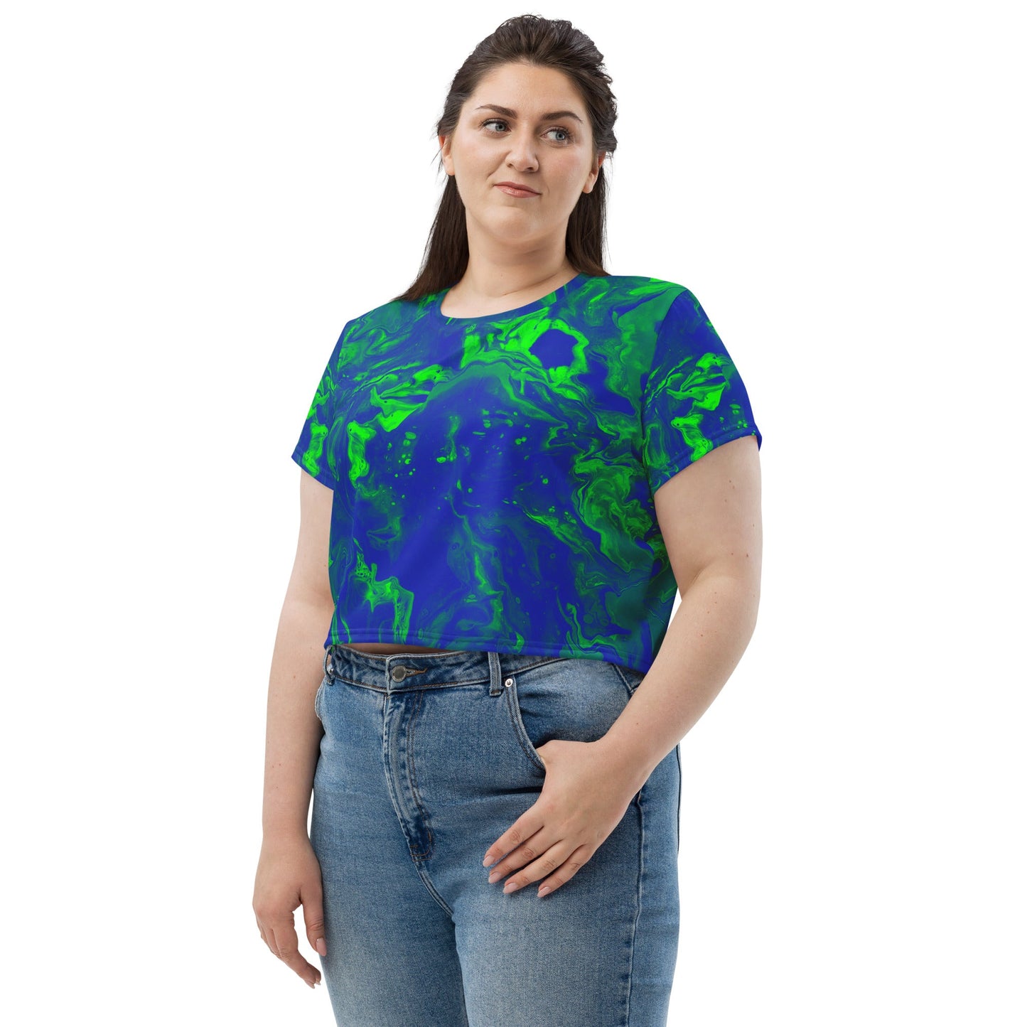 Color Grim Woman's Crop Top Tee For EDM Rave Festival Outfit Clothing