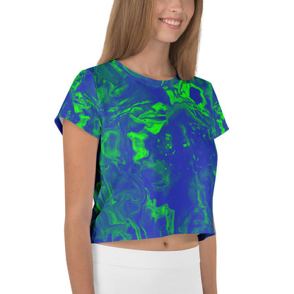 Color Grim Woman's Crop Top Tee For EDM Rave Festival Outfit Clothing