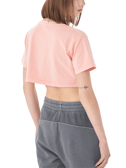 Big Feelings Metal Font Snow Washed Crop Top