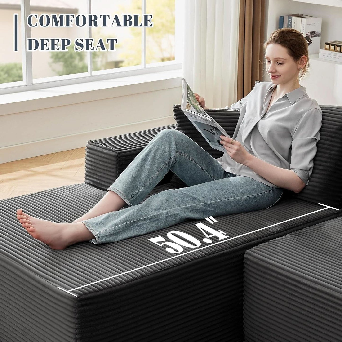 Cloud Sectional Couch Modular Sofa with Deep Seat