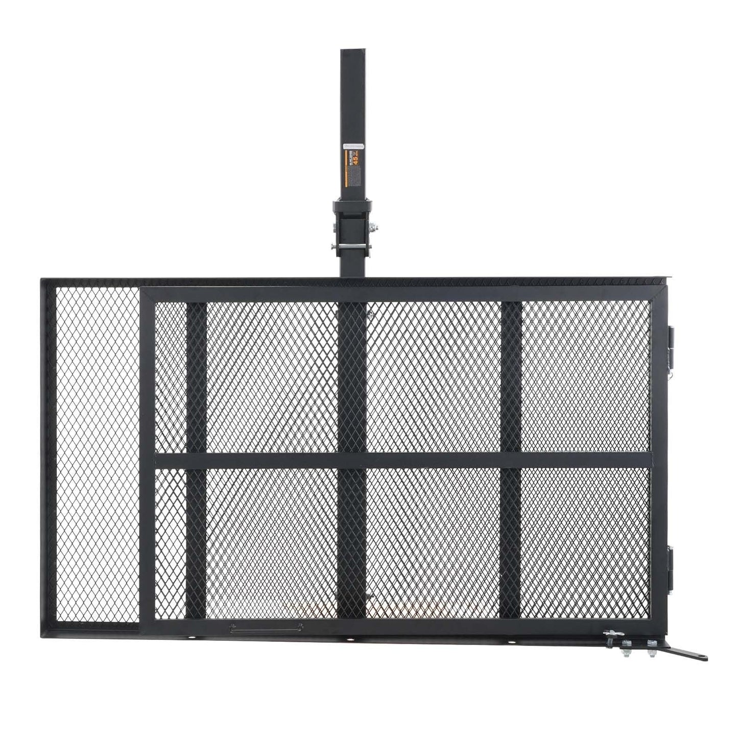 Hitch Mount Cargo Carrier, 45.3" x 25.6" Iron Hitch Cargo Rack with Folding Ramp, Hitch Rack Basket with Stabilizer and Straps, 500LBS Mobility Scooter Carrier Fit 2" Hitch Receiver