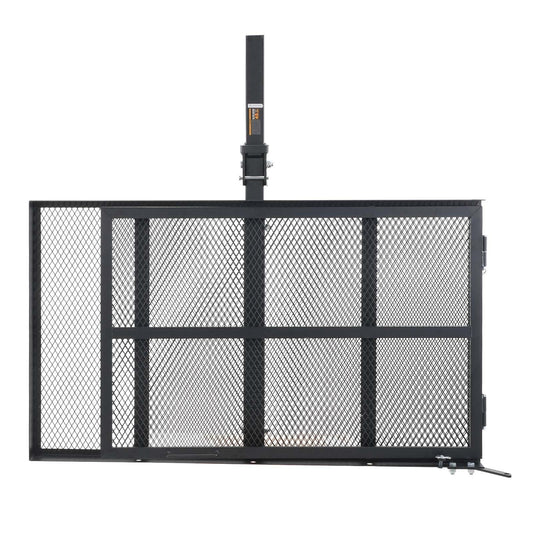 Hitch Mount Cargo Carrier, 45.3" x 25.6" Iron Hitch Cargo Rack with Folding Ramp, Hitch Rack Basket with Stabilizer and Straps, 500LBS Mobility Scooter Carrier Fit 2" Hitch Receiver