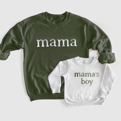 Mama and Mama’s Boy Matching Outfits | Embroidered Mother Son Set