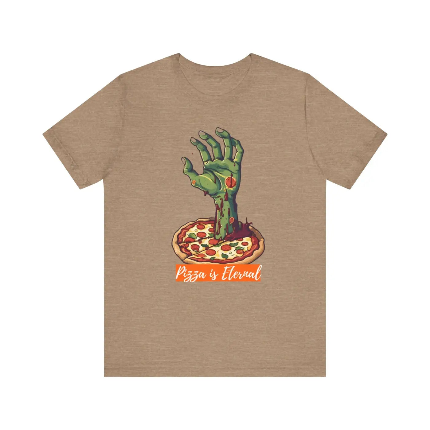 Quirky Zombie Hand Pizza Tee - Eternal Style Cotton - Dipaliz