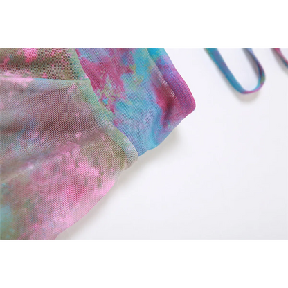 Tie-Dye Fairy Set – Butterfly Crop Top & Wrap Mini Skirt